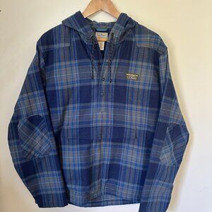 LL Bean Pullover Jacket/Anorak with Hood - Classic Plaid